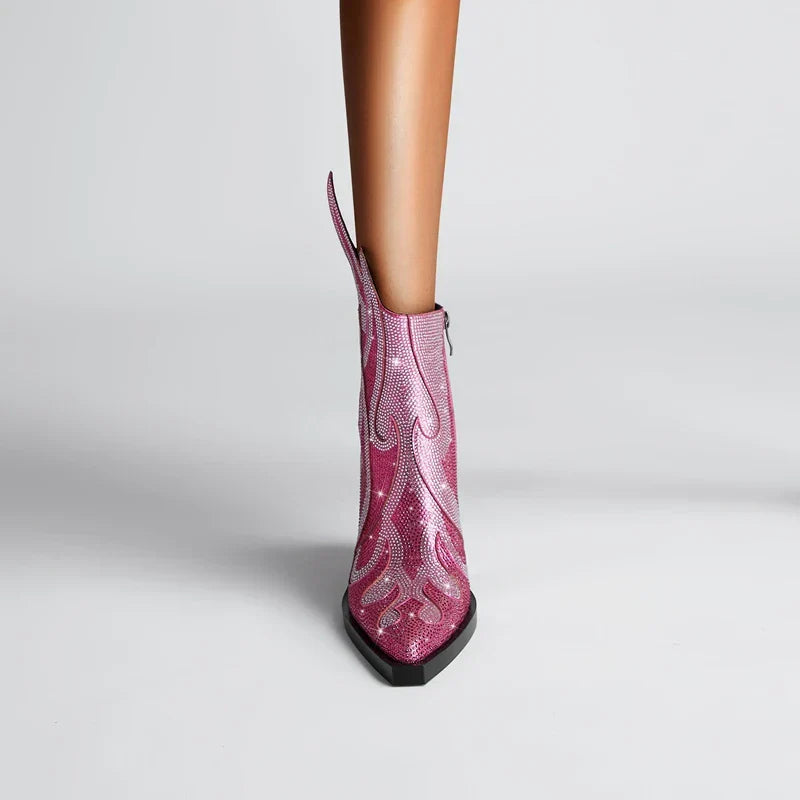 Thea Women's Block Heel Ankle Boots - styled view