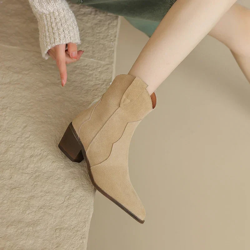 Tamsin Women's Suede Ankle Boots - styled view
