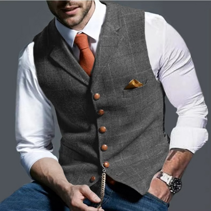 Nico Men's Striped Vest - flat lay