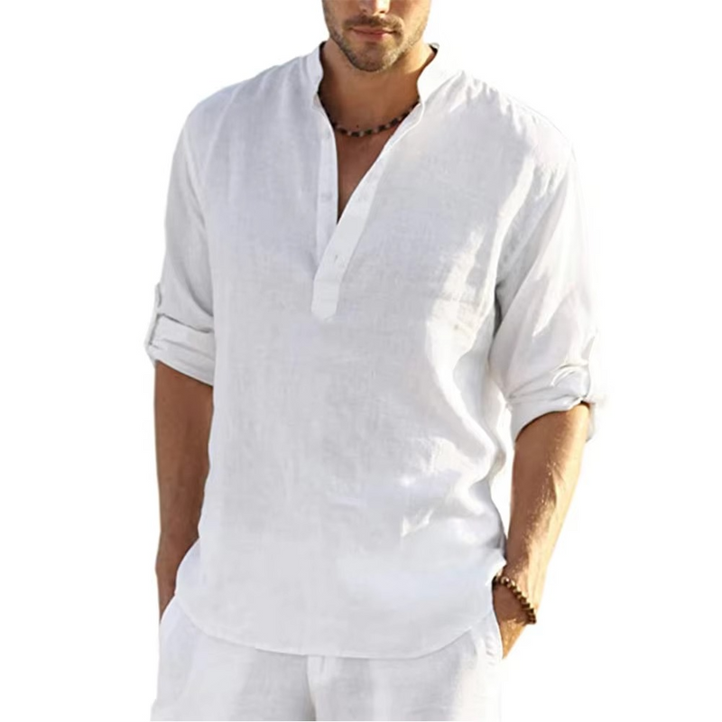 Hugo Men's Linen Shirt - close-up detail