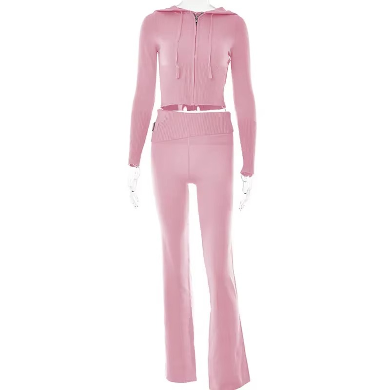 Kaia Women's Ribbed Knit Trousers - close-up detail