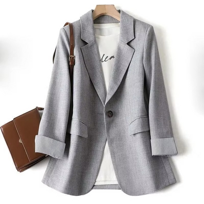 Nadia Women's Plaid Blazer - styled view