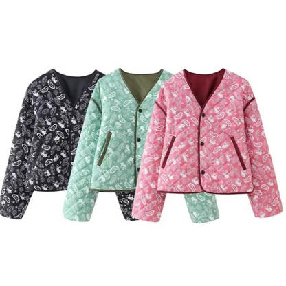 Rhea Women's Printed Jacket - close-up detail