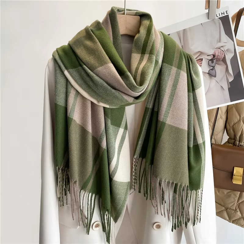 Tallulah Women's Plaid Scarf - front view