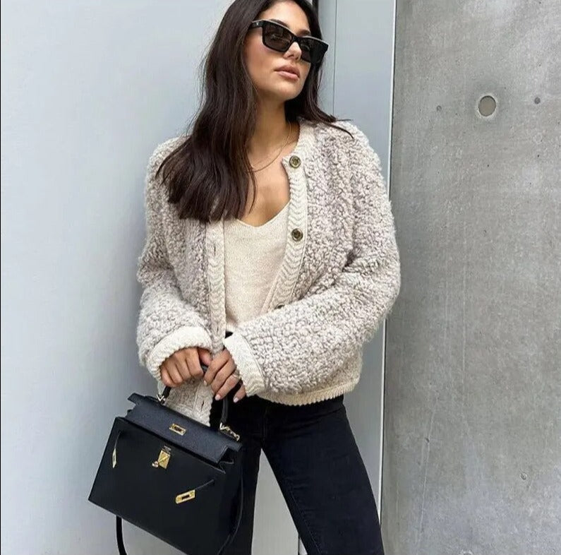 Uma Women's Cardigan - fabric and finish detail