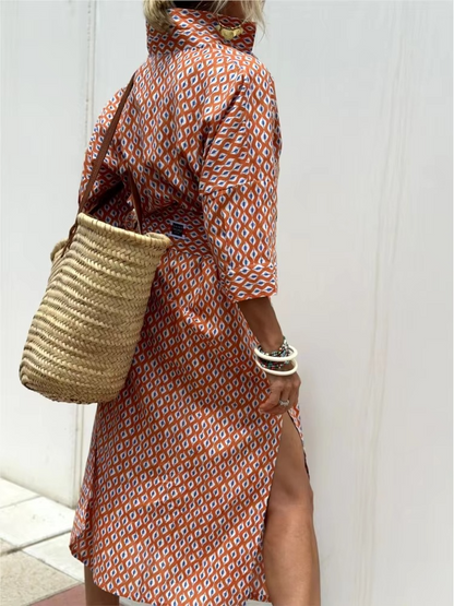 Vera Women's Striped Shirt Dress - back view