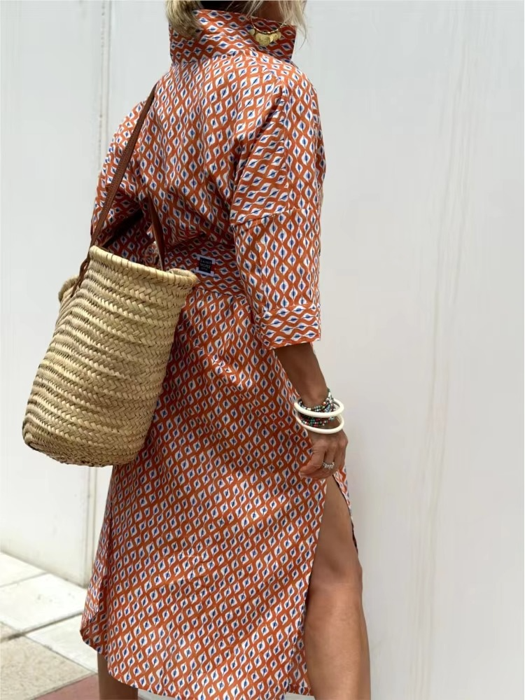 Vera Women's Striped Shirt Dress - back view