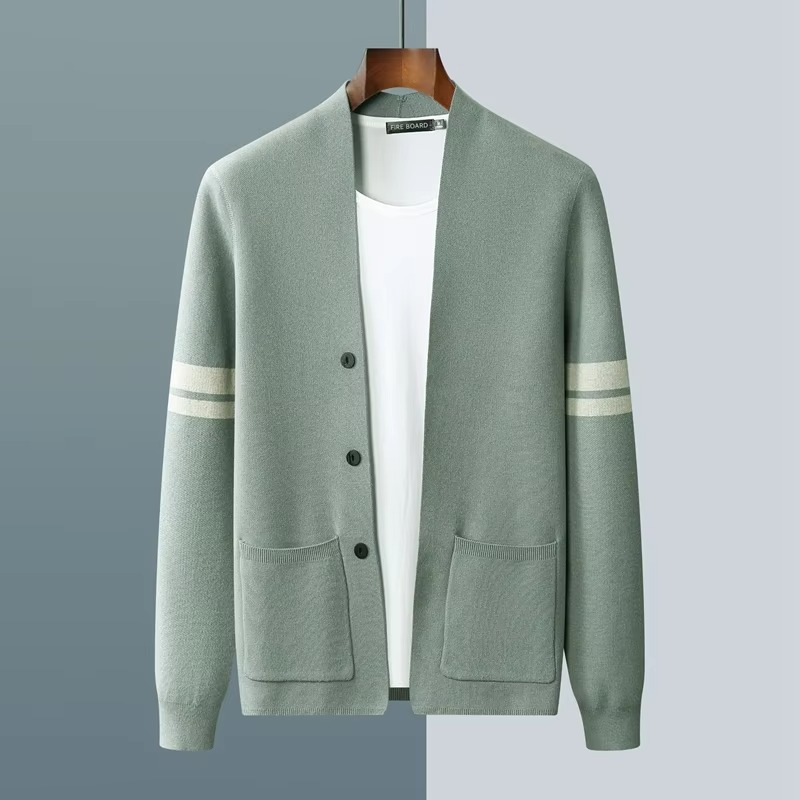 Griffin Men's Cardigan - fabric and finish detail