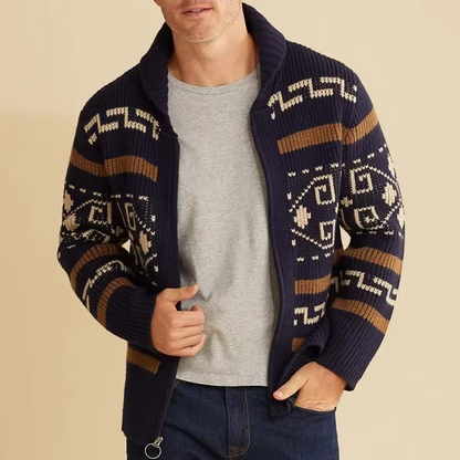 Hugo Men's Cardigan - fabric and finish detail