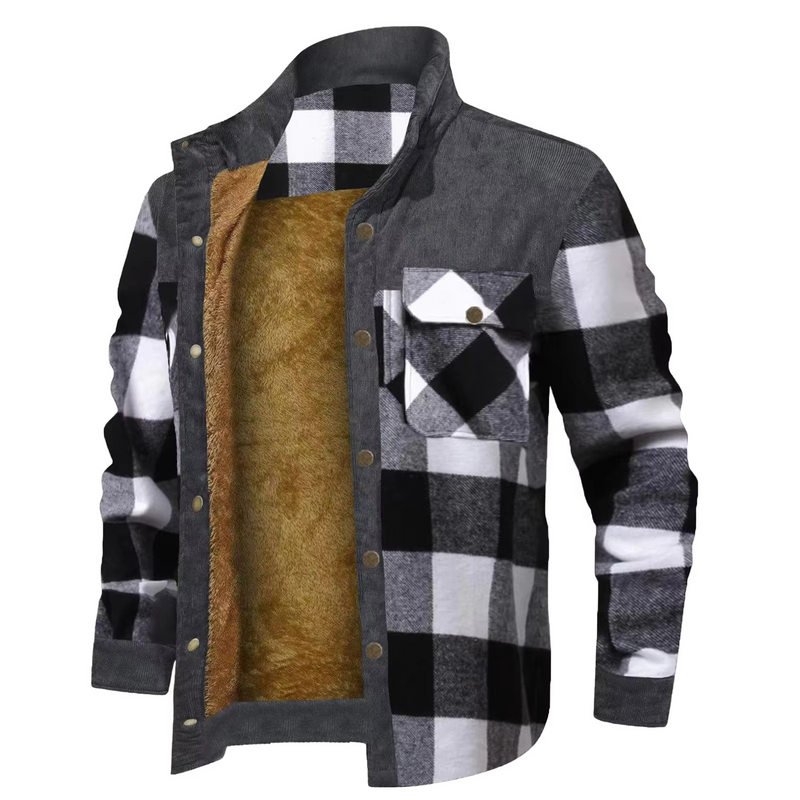 Ulric Men's Plaid Jacket - close-up detail