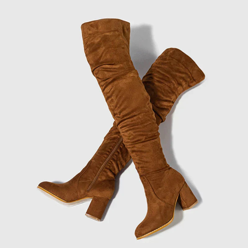 Kira Women's Over the Knee Boots | Heeled Design, Bold Sophistication