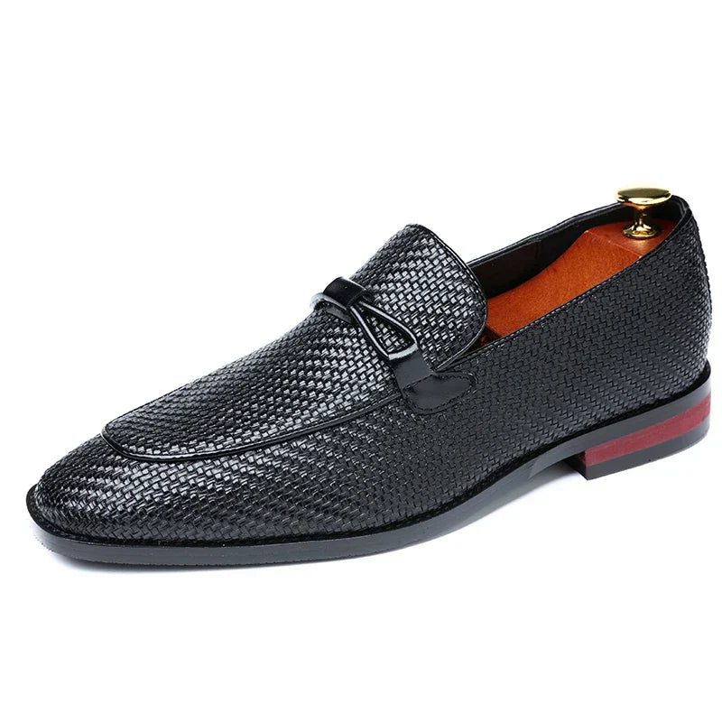 Arlo Men's Block Heel Loafers - fabric and finish detail