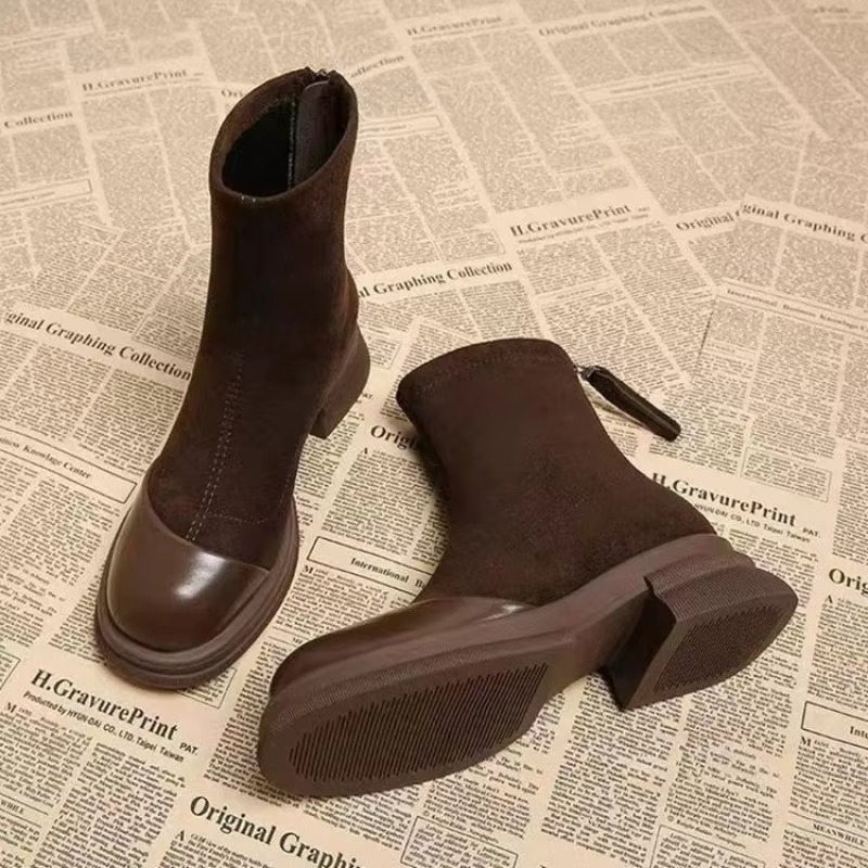 Thea Women's Chunky Heel Ankle Boots - styled view