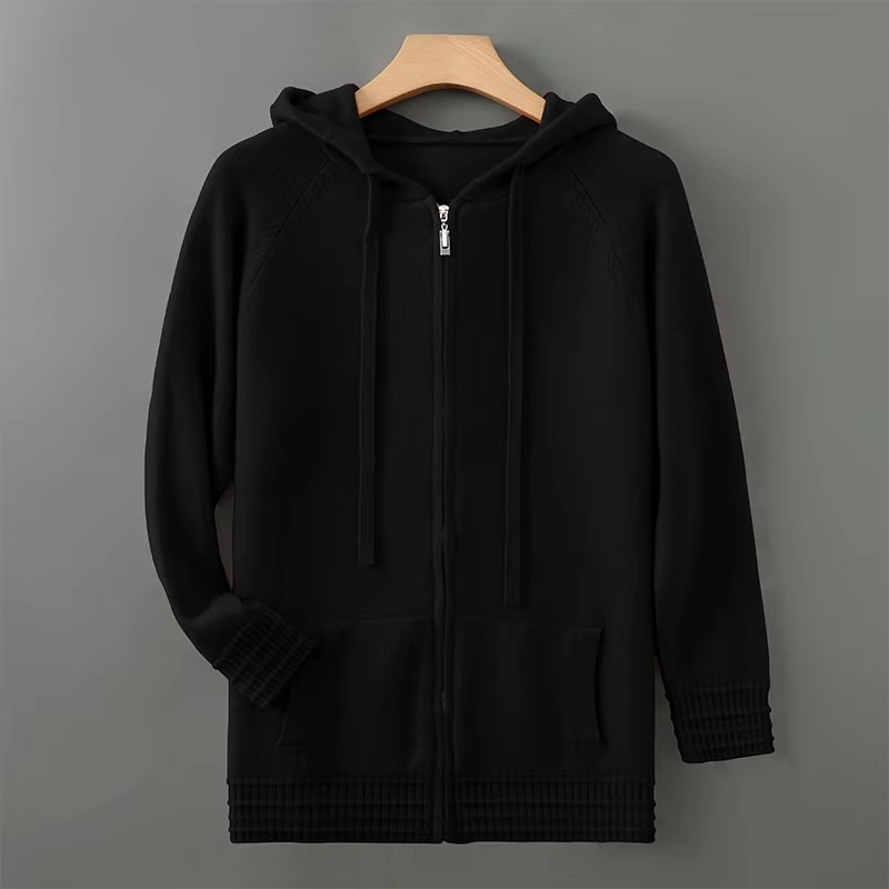 Gray Men's Cardigan - back view