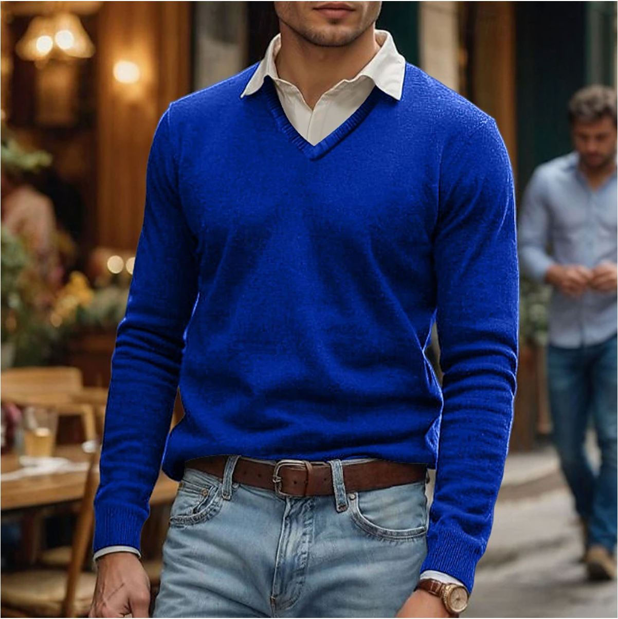 Percy Men's Sweater - close-up detail