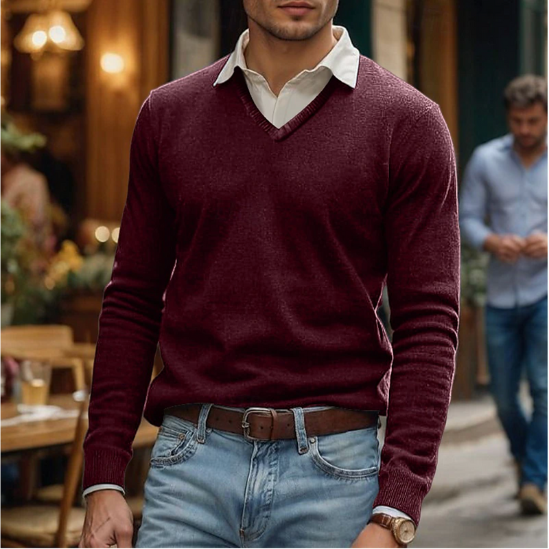 Percy Men's Sweater - fabric and finish detail