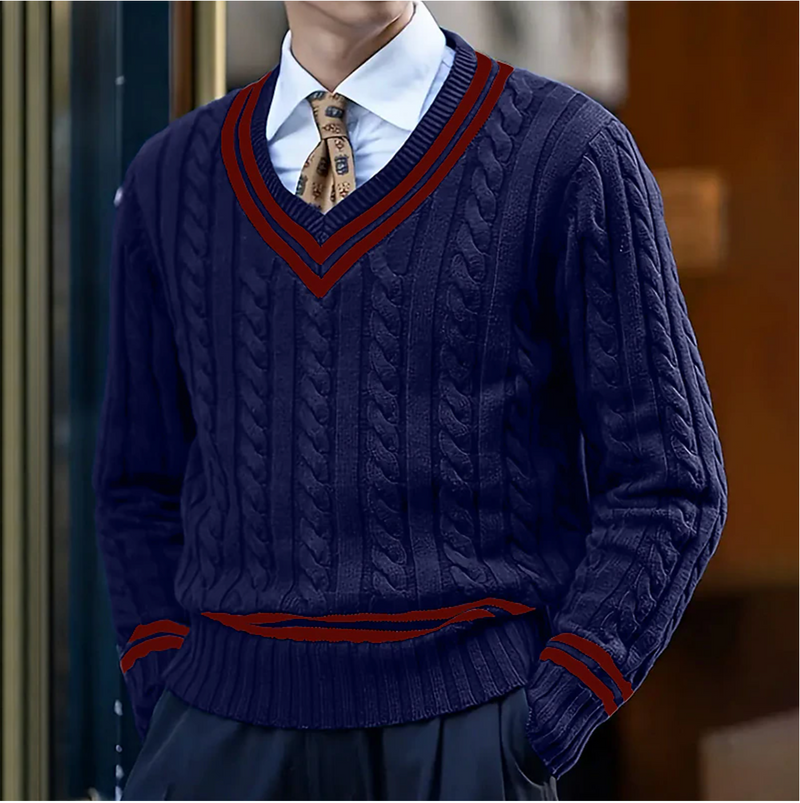 Hector Men's Cable Knit Sweater - back view