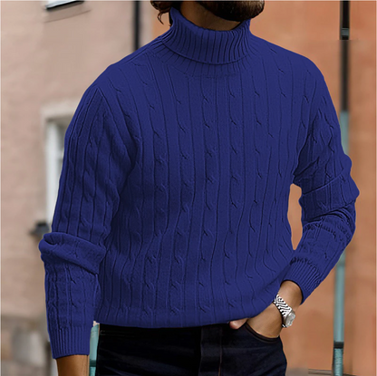 Jasper Men's Cable Knit Sweater - close-up detail