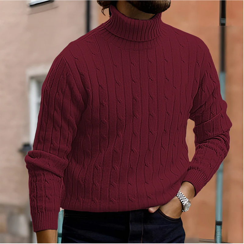 Jasper Men's Cable Knit Sweater - full-length view