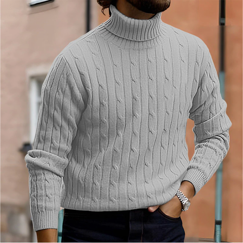 Jasper Men's Cable Knit Sweater - back view