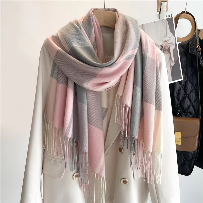 Tallulah Women's Plaid Scarf - flat lay