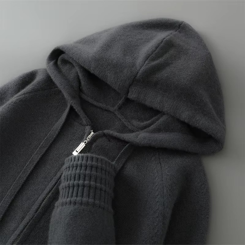 Gray Men's Cardigan - shown in use