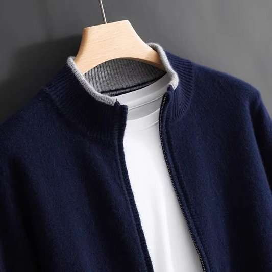 Ivor Men's Cardigan - styled view