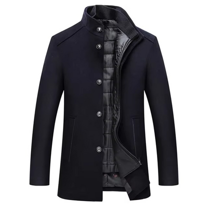Finnian Men's Adjustable Coat - fabric and finish detail