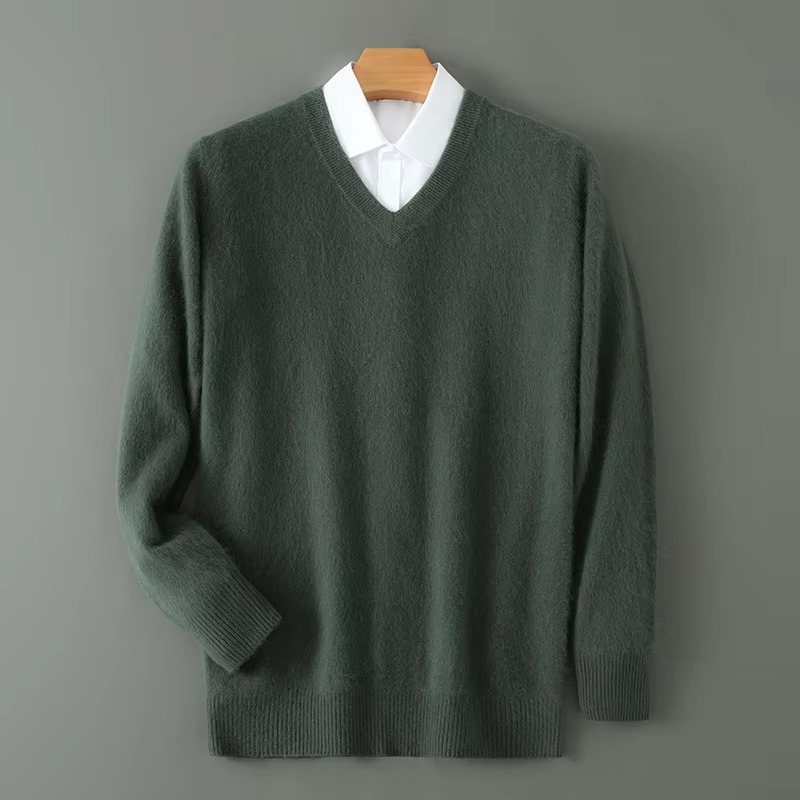 Yves Men's Sweater | Loose Fit, Cashmere, V-neck