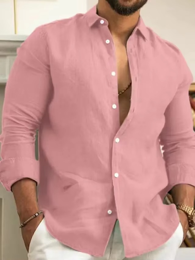 Ellis Men's Linen Shirt - front view