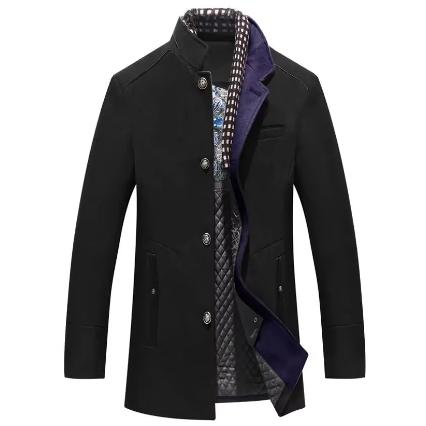 Lachlan Men's Coat - fabric and finish detail
