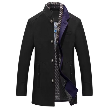 Lachlan Men's Coat - fabric and finish detail