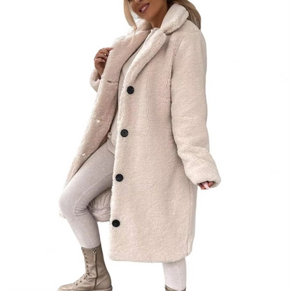 Uma Women's Oversized Trench Coat - fabric and finish detail
