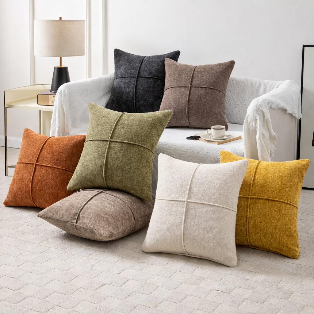 Serene Stitch Cushion Cover
