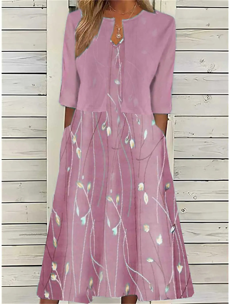 Greta Women's Floral Midi Dress - styled view