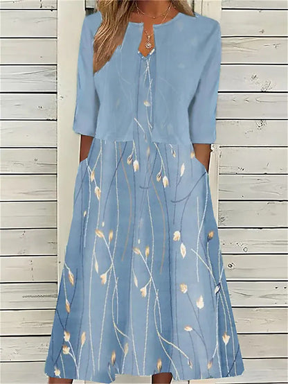 Greta Women's Floral Midi Dress - full-length view
