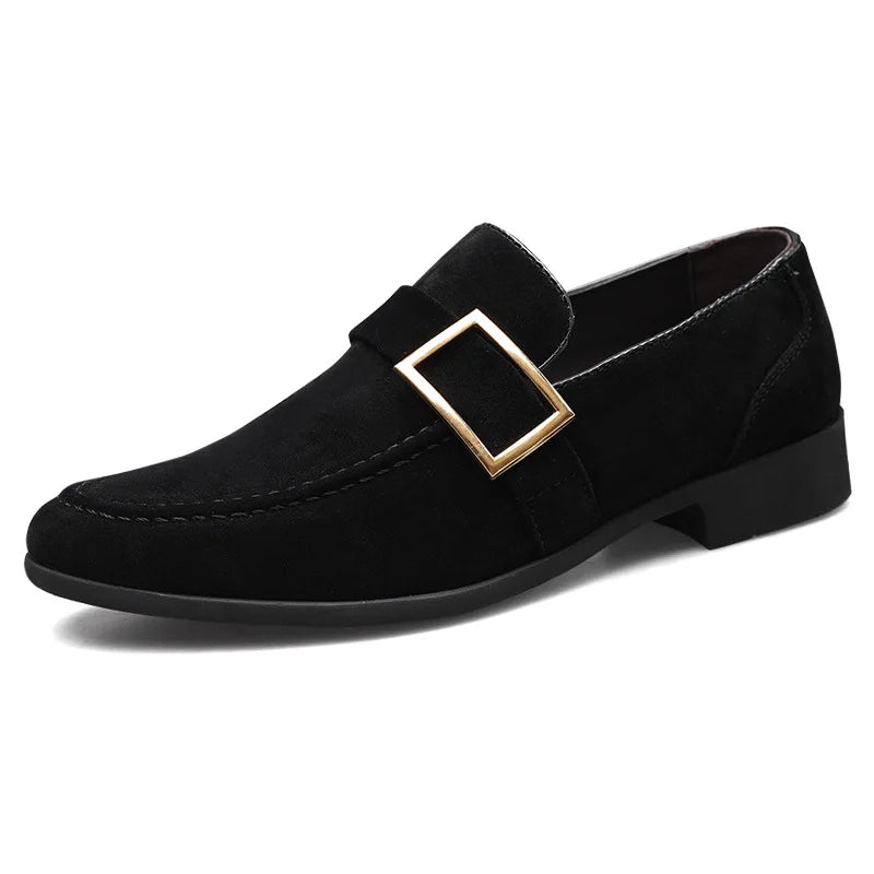 Tristan Men's Block Heel Loafers - full-length view