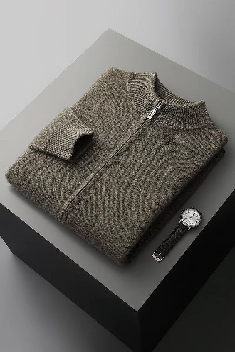 Emmett Men's Cardigan - fabric and finish detail