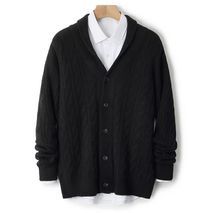Nico Men's Cardigan - fabric and finish detail