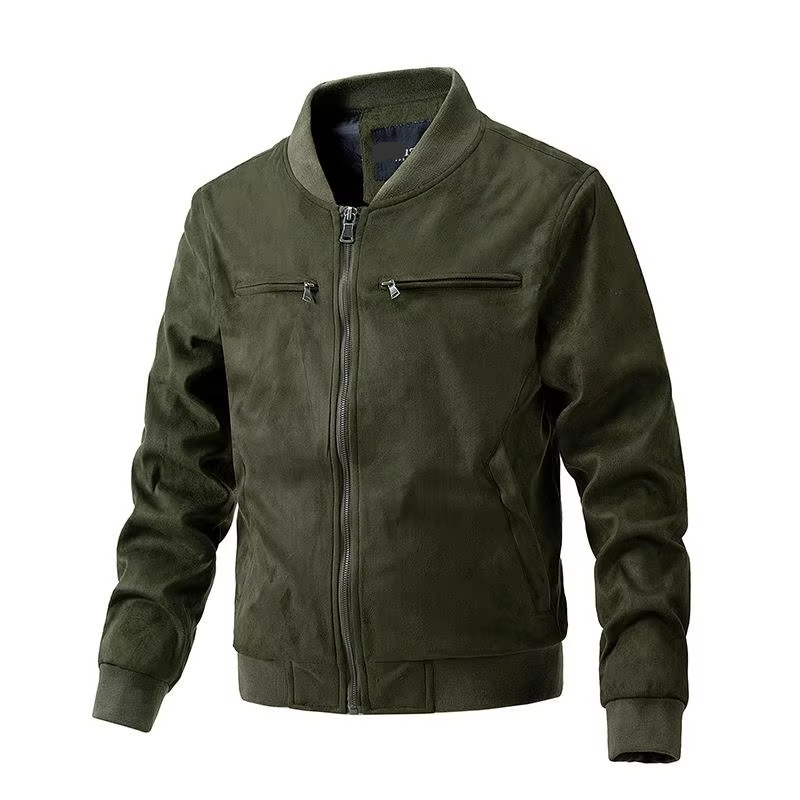 Lachlan Men's Suede Jacket - fabric and finish detail