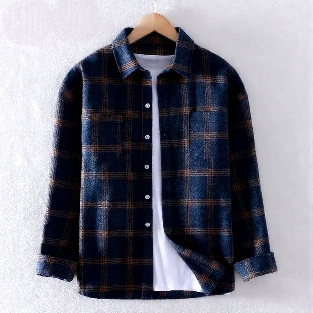 Rufus Men's Plaid Shirt - fabric and finish detail