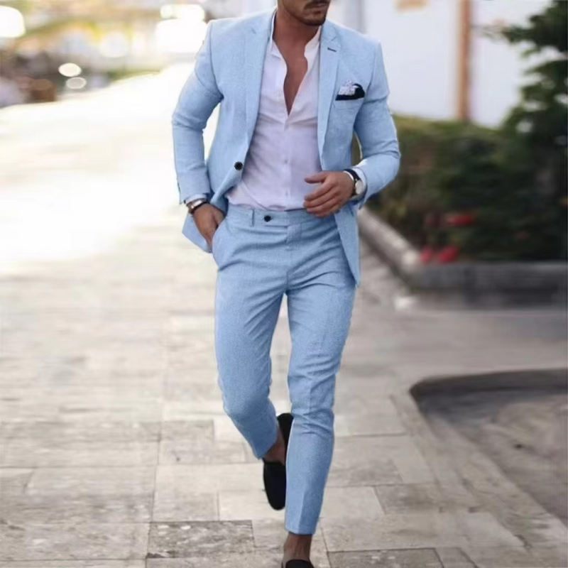 Hector Men's Linen Blazer - styled view