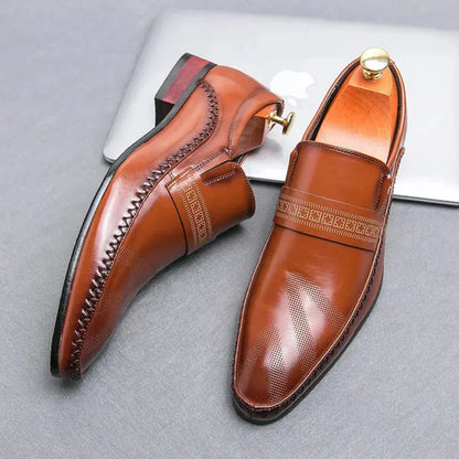 Ivor Men's Block Heel Loafers - fabric and finish detail