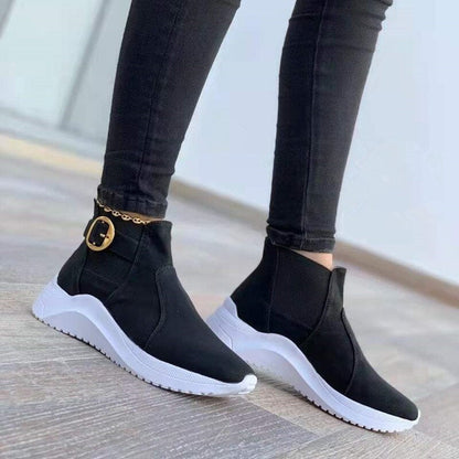 Elise Women's Platform Ankle Boots - styled view