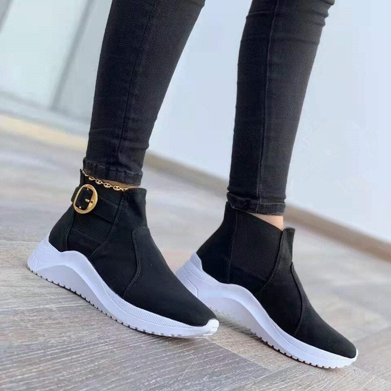Elise Women's Platform Ankle Boots - styled view