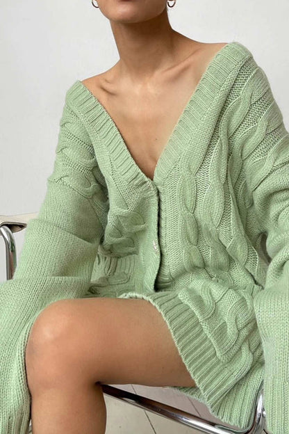 Camille Women's Oversized Cardigan - fabric and finish detail