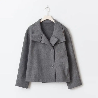 Sophie Women's Wool Coat | Classic Single Breasted, Vintage Turn-Down Collar 14