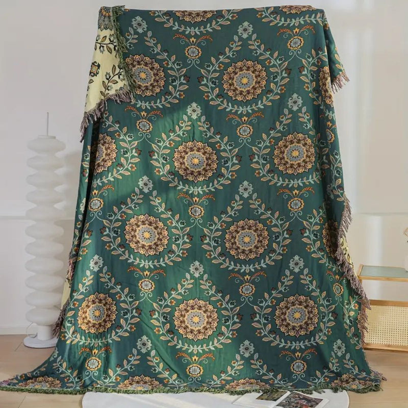 Linden Sunfern Vintage Reversible Cotton Blanket | Cotton, Reversible