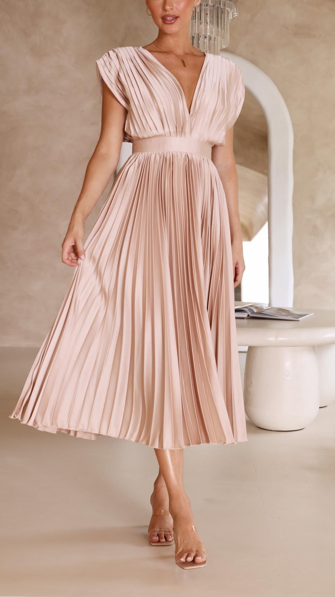 Colette Women's Pleated Maxi Dress - shown in use