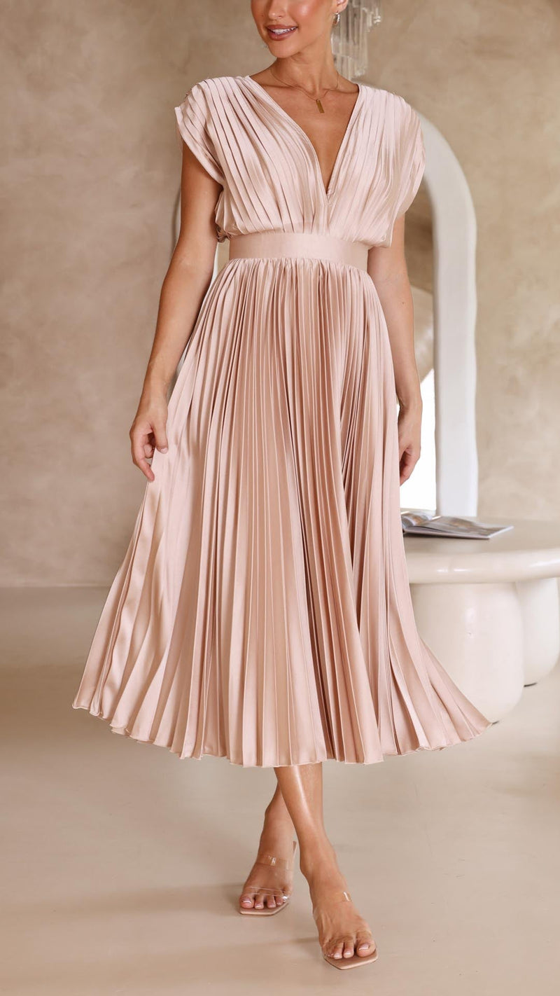 Colette Women's Pleated Maxi Dress - flat lay